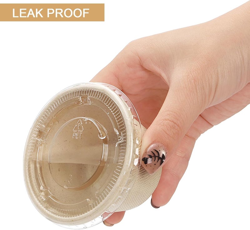 Tebery 200 Pack 4 Oz Disposable Condiment Portion Cups, Small Sauce Dipping Container with Clear Lid, Leak Proof Souffle Ramekin Bowl, Sample Serving Cup for Snack Tasting, Charcuterie, Natural Color - Image 4